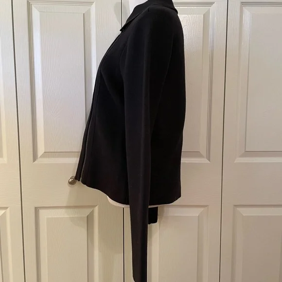 Ann Taylor black moto style sweater size L NWT. - Picture 2 of 5